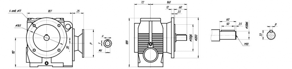 UD-SF57... SF- исполнение на фланце с цельным валом UD-SF57... SF- исполнение на фланце с цельным валом